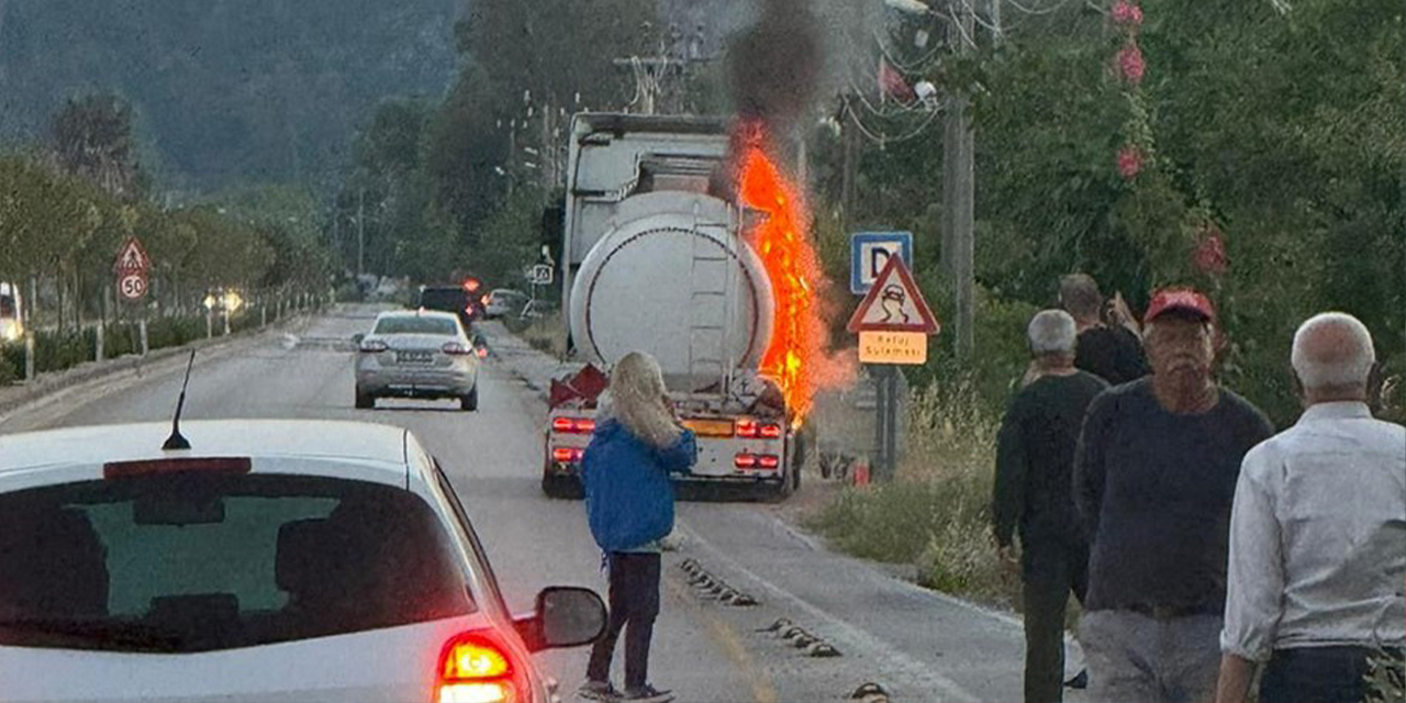 Yakıt tankerinde korkutan yangın