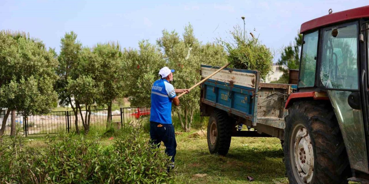 Didim Belediyesi’nden okullarda ot biçme ve çevre düzenleme çalışması
