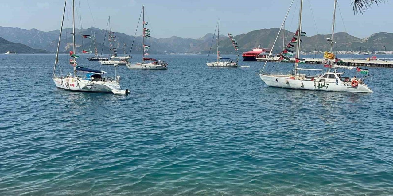İsrail zulmüne uğrayan "Global Sumud Filosu"ndan bir grup Marmaris’e geldi