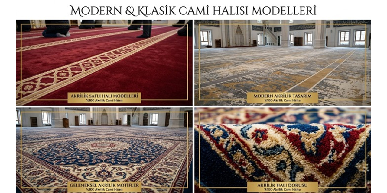 Cami halı desenlerinde modern ve geleneksel çizgiler