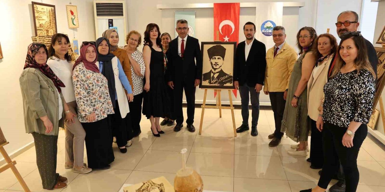 Söke’de ahşap yakma sanatının zarif örnekleri sanatseverlerle buluştu