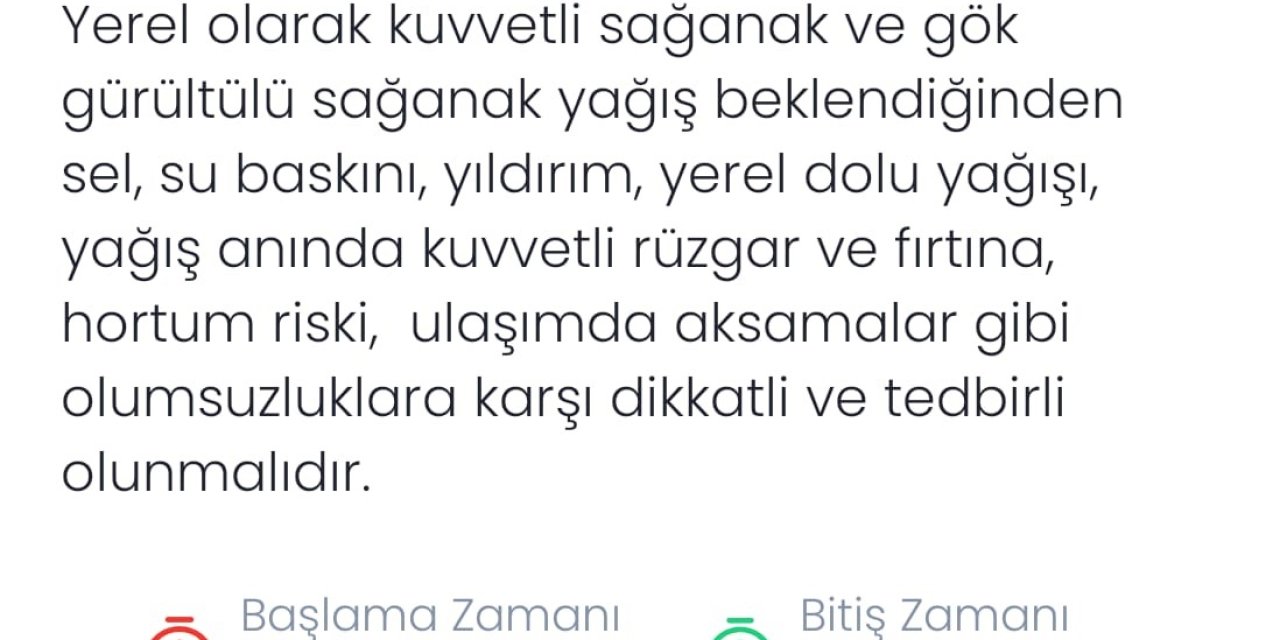 Denizli için şiddetli yağış ve fırtına uyarısı yapıldı