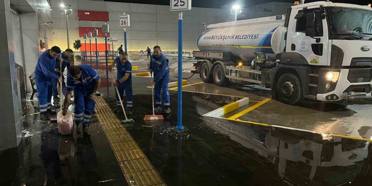 Aydın Büyükşehir’den, otobüs terminallerinde temizlik çalışması