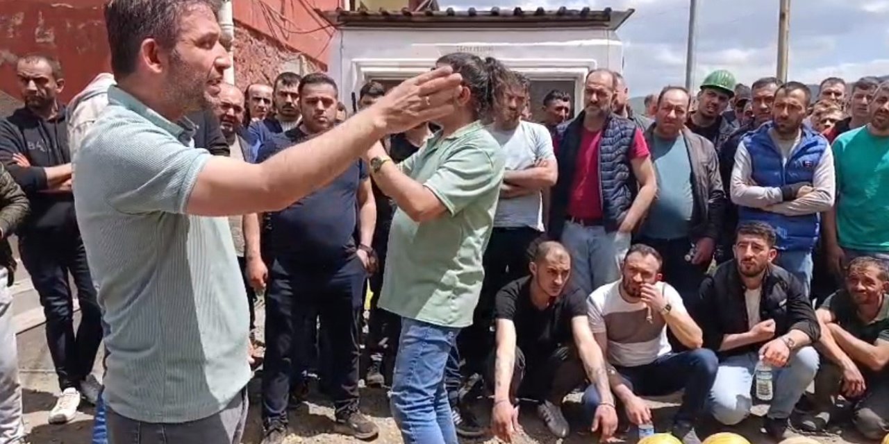 Kütahya’da maden işçileri ile firma yetkilileri arasında gerginlik