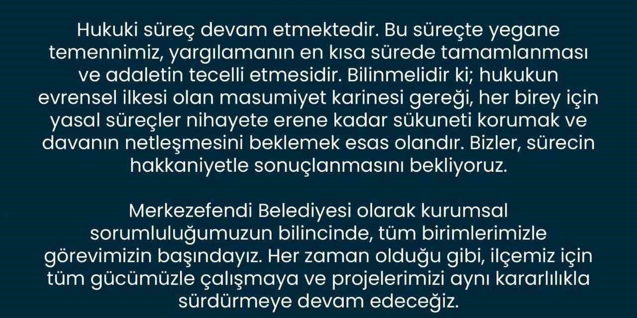 Başkan Doğan; "Sürecin hakkaniyetle sonuçlanmasını bekliyoruz"