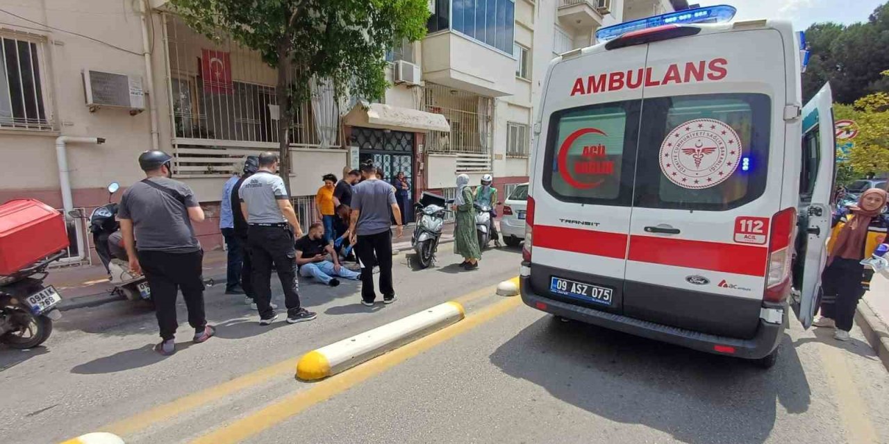 Karşı şeride geçen otomobil ile motosiklet çarpıştı: 1 yaralı