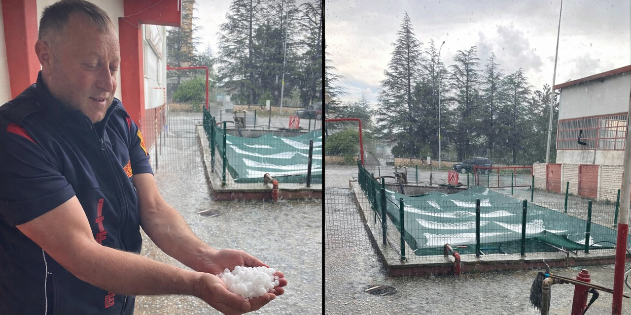 Sandıklı’da dolu yağışı etkili oldu