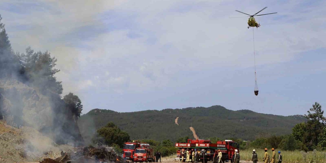Yangın sezonu öncesi orman yangın tatbikatı