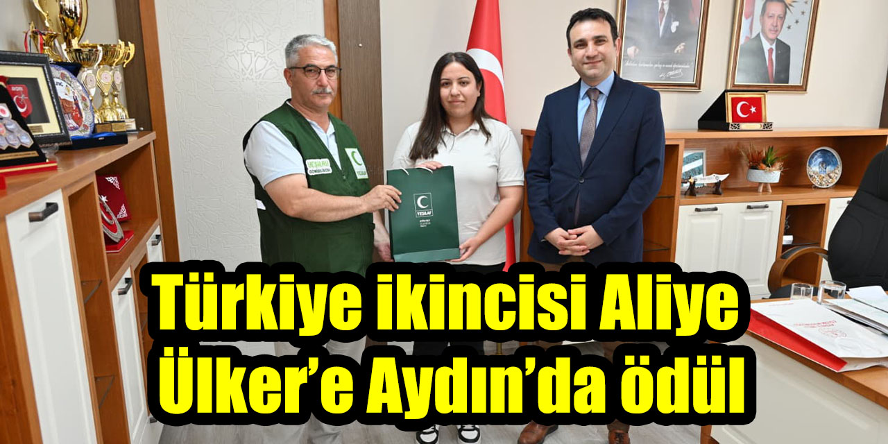 Türkiye ikincisi Aliye Ülker’e Aydın’da ödül