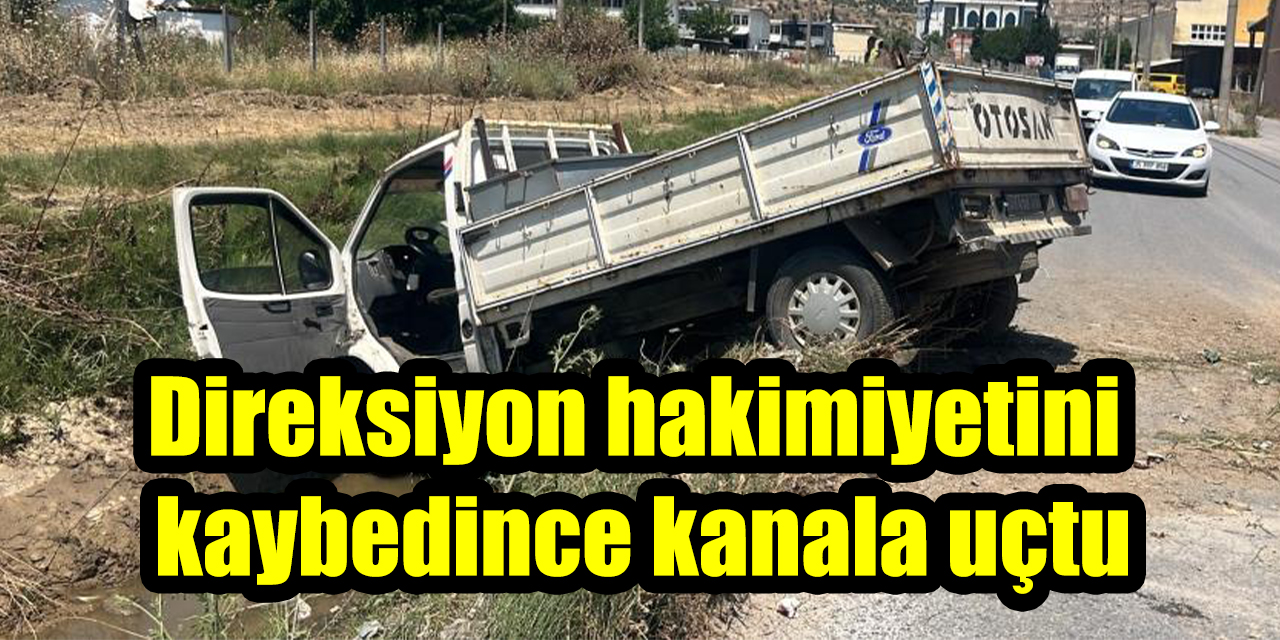 Direksiyon hakimiyetini kaybedince kanala uçtu