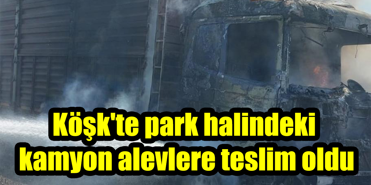 Köşk'te park halindeki kamyon alevlere teslim oldu