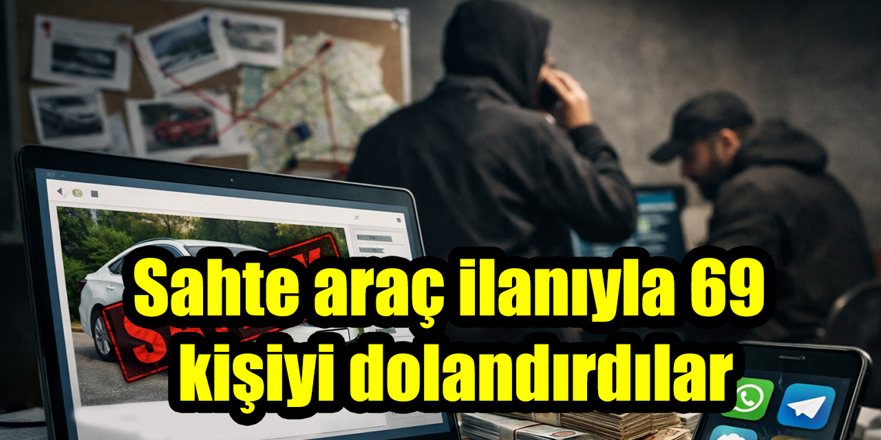 Sahte araç ilanıyla 69  kişiyi dolandırdılar