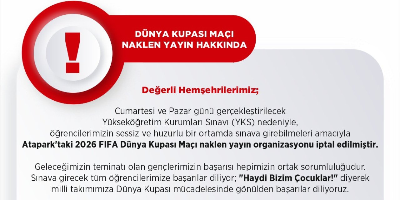 Uşak’ta YKS nedeniyle maç yayını organizasyonunu iptal edildi