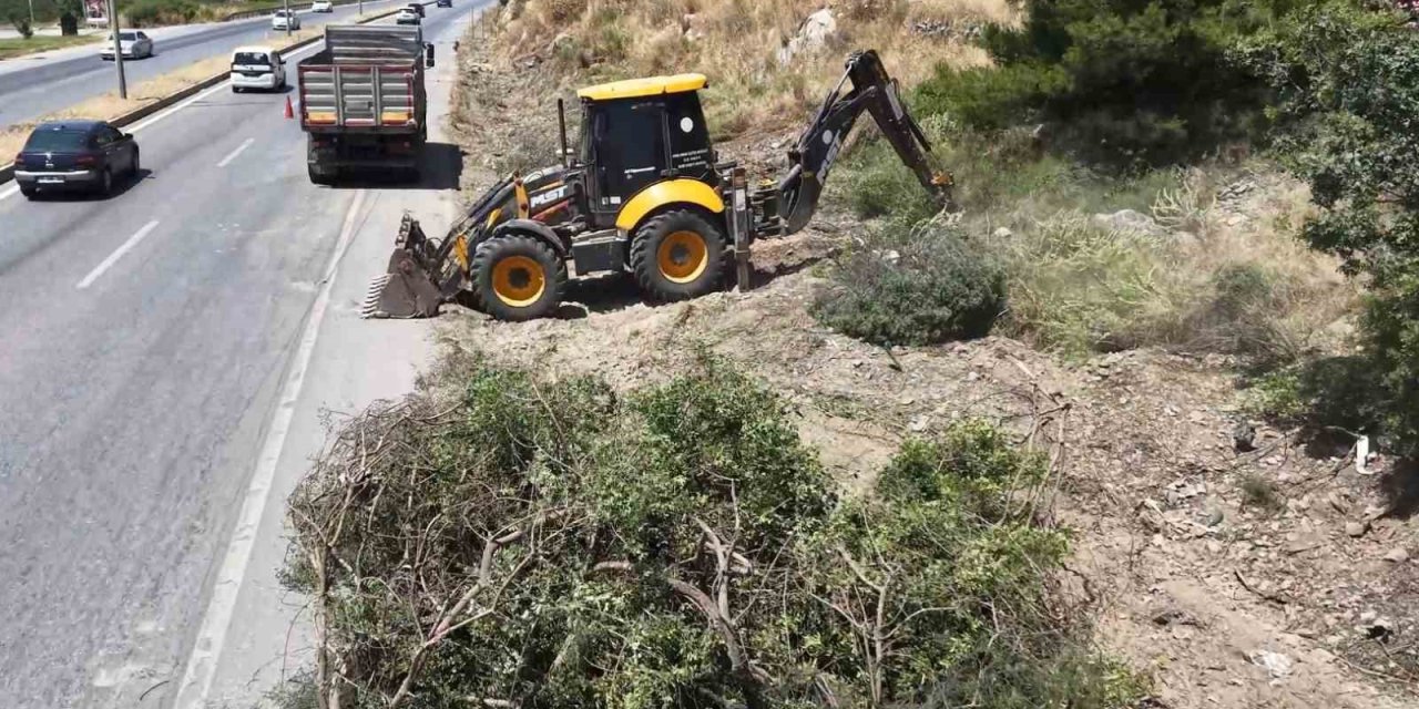 Aydın Orman İşletme’den yangınlara karşı yol kenarı temizliği