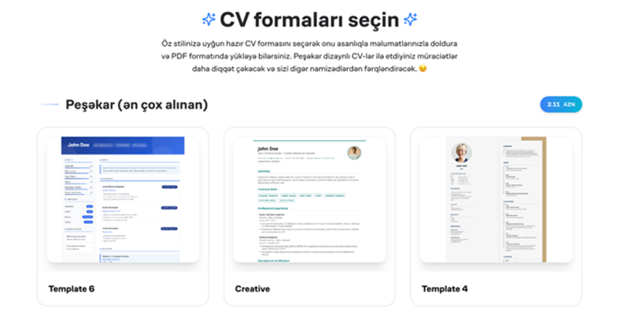 CV Hazırla | Work.az ile Profesyonel CV Oluştur