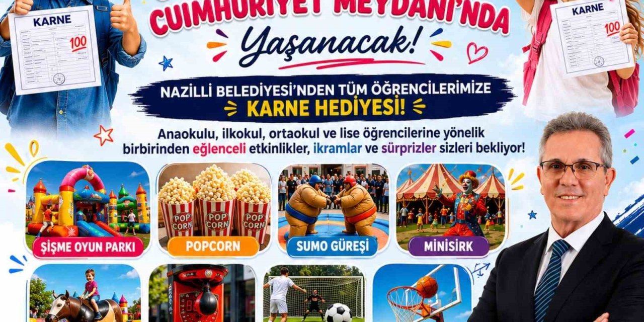 Nazilli Belediyesi’nden öğrencilere karne hediyesi
