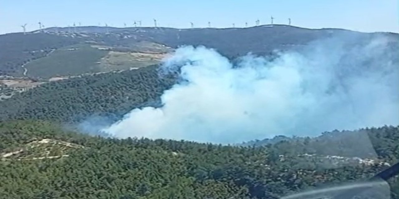 Soma’daki orman yangınına havadan ve karadan müdahale başladı