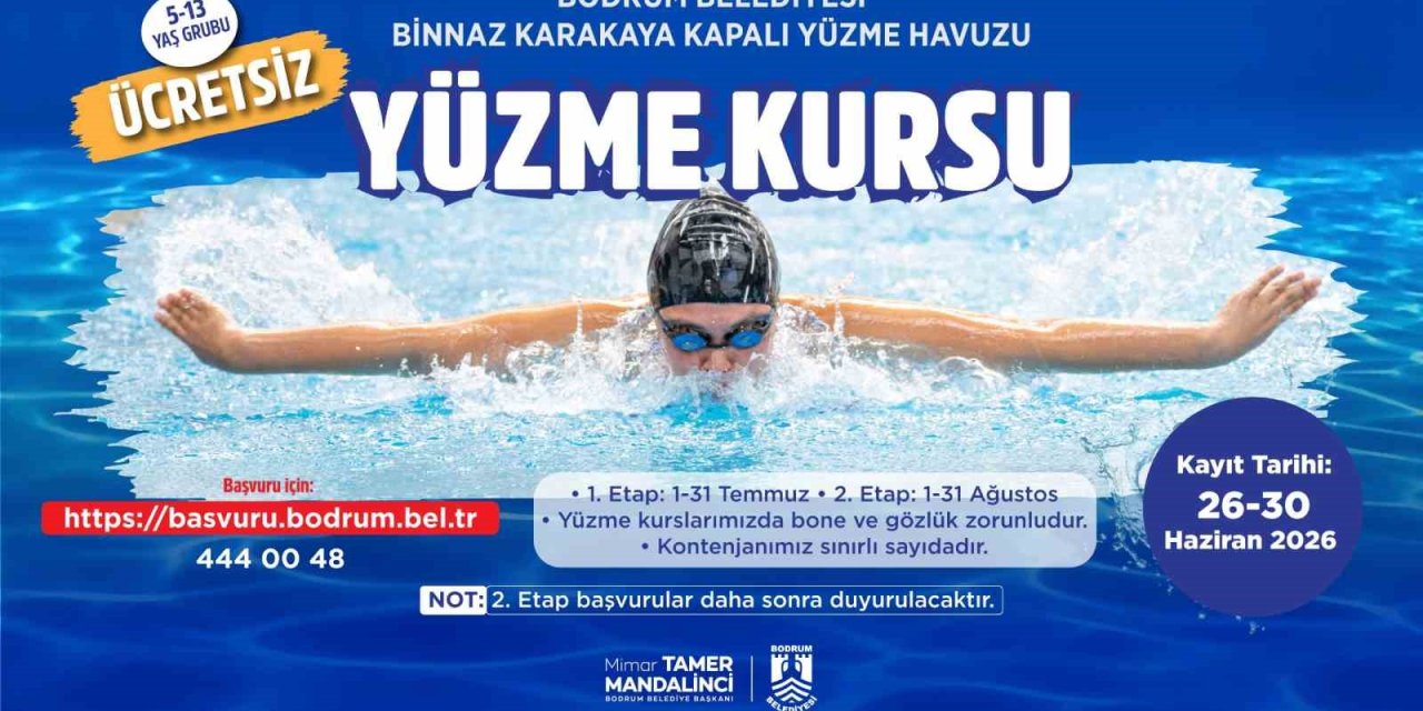 Bodrum Belediyesinden çocuklara ücretsiz yüzme kursu
