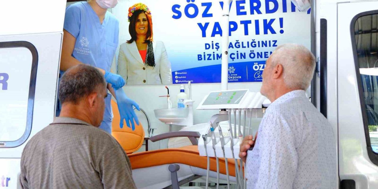 Aydın Büyükşehir Belediyesi Mobil Ağız ve Diş Sağlığı Klinikleri’ne vatandaşlardan yoğun ilgi