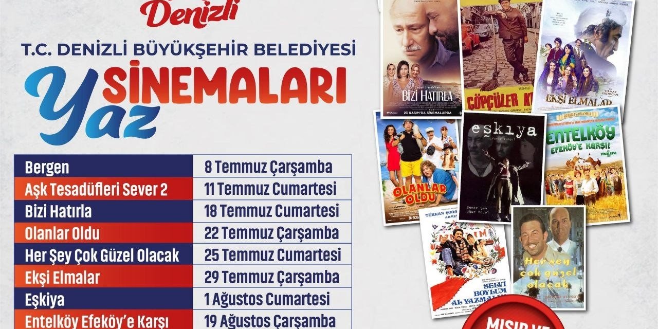 Denizli’de Açık Hava Sinema Günleri başlıyor