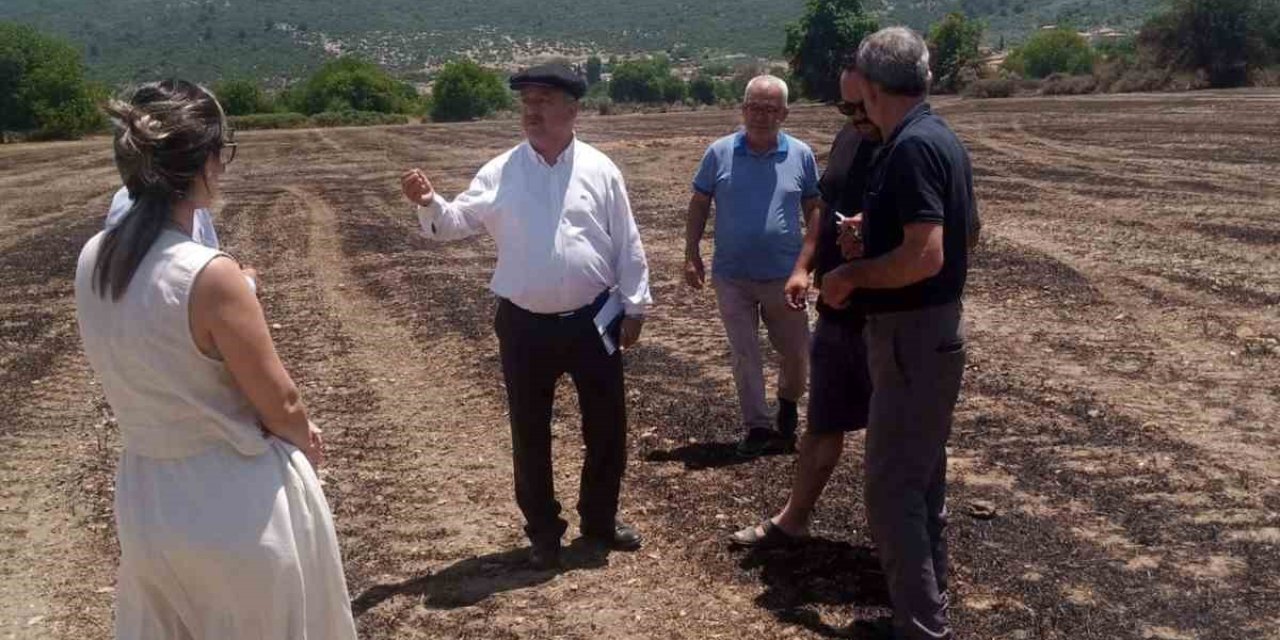 Baştuğ Yelişyurt’ta 14 ton saman balyası yanan üreticiyi ziyaret etti