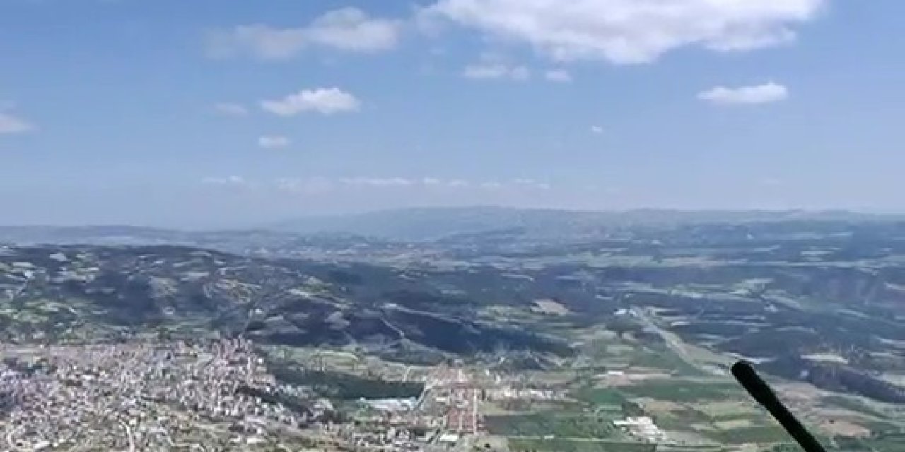Yamaç paraşütüyle buldan semalarında uçtu