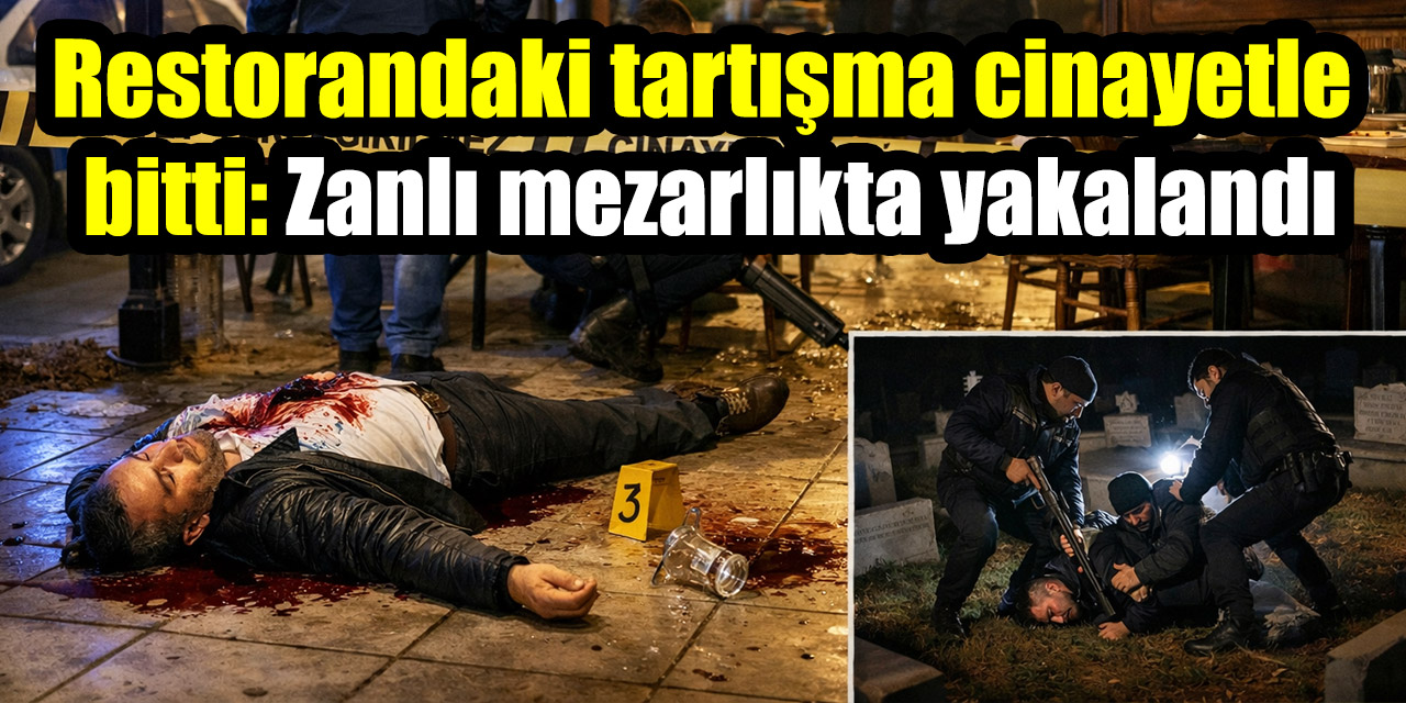 Restorandaki tartışma cinayetle bitti: Zanlı mezarlıkta yakalandı