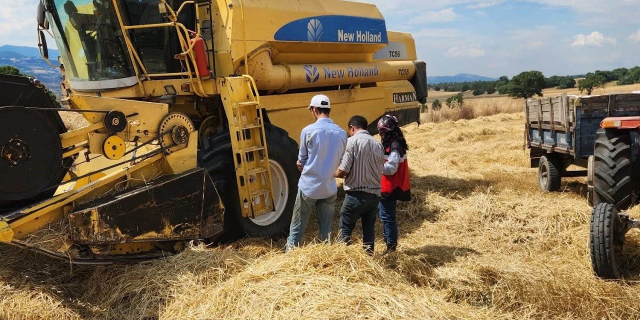 Hisarcık’ta biçerdöver kontrolleri sürüyor