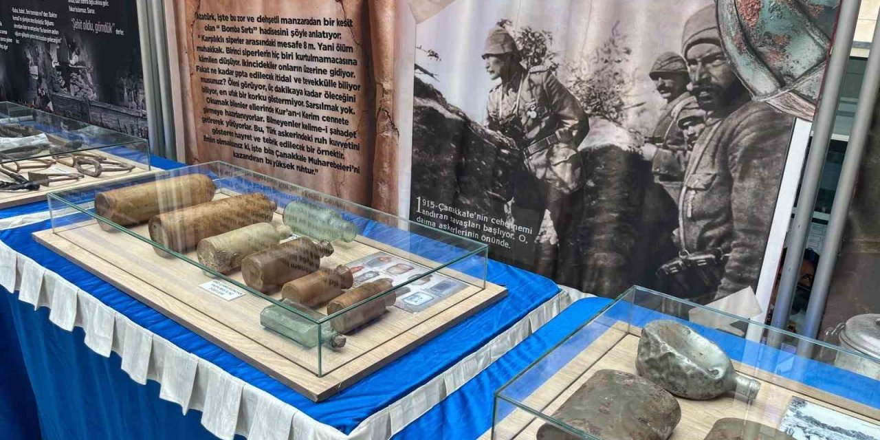 Çanakkale ruhu Tavşanlı’da, savaş malzemeleri sergisi ziyarete açıldı