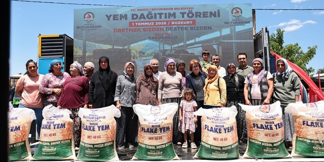 Denizli’de 19 ilçede 32 bin çuval yem yetiştiriciyle buluştu