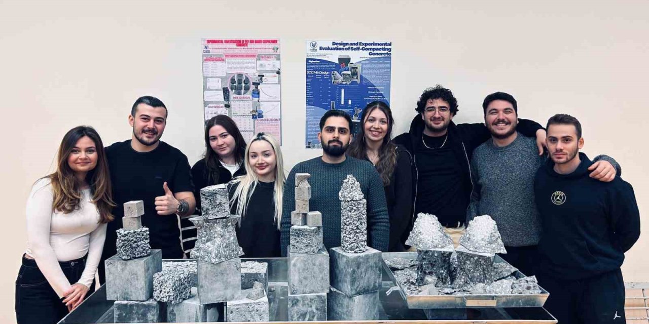Öğrenciler, sürdürülebilir ve çevre dostu yeni nesil beton üretti