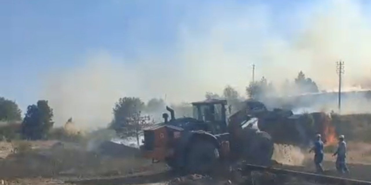Kütahya’da otluk alan yangını ormana sıçramadan söndürüldü