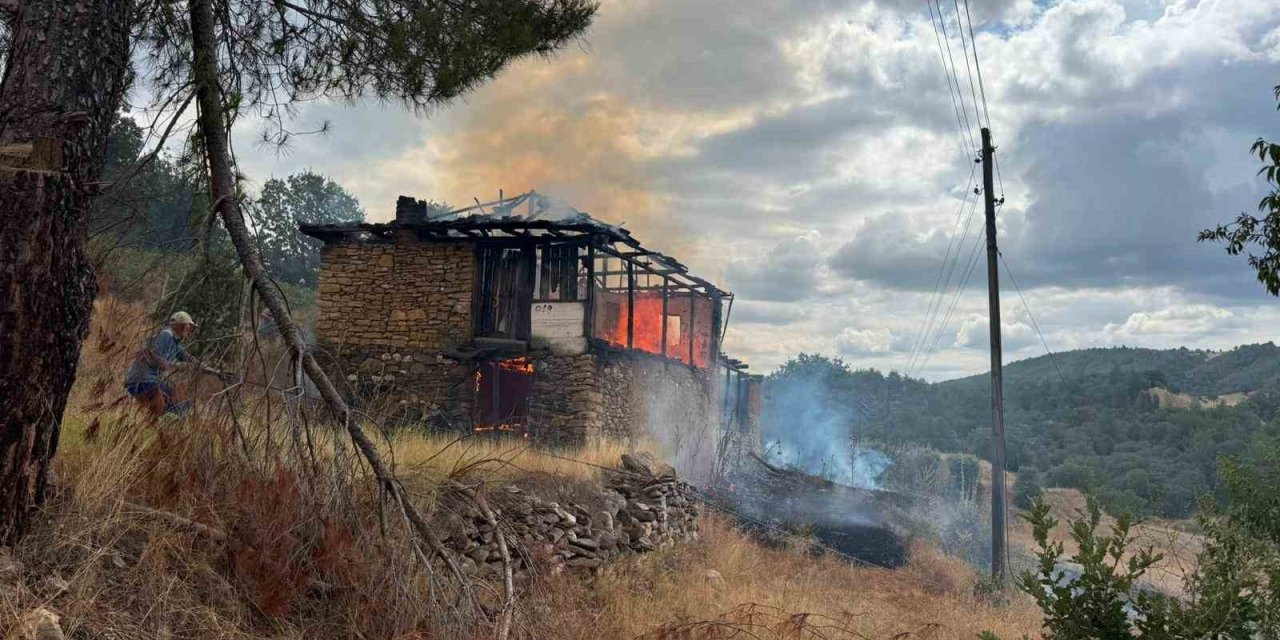 Ahırda çıkan yangın ormana sıçradı, büyümeden söndürüldü