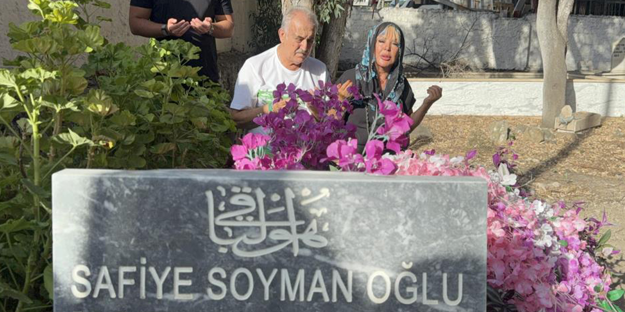 Safiye Soyman, oğlunu mezarı  başında gözyaşlarıyla andı