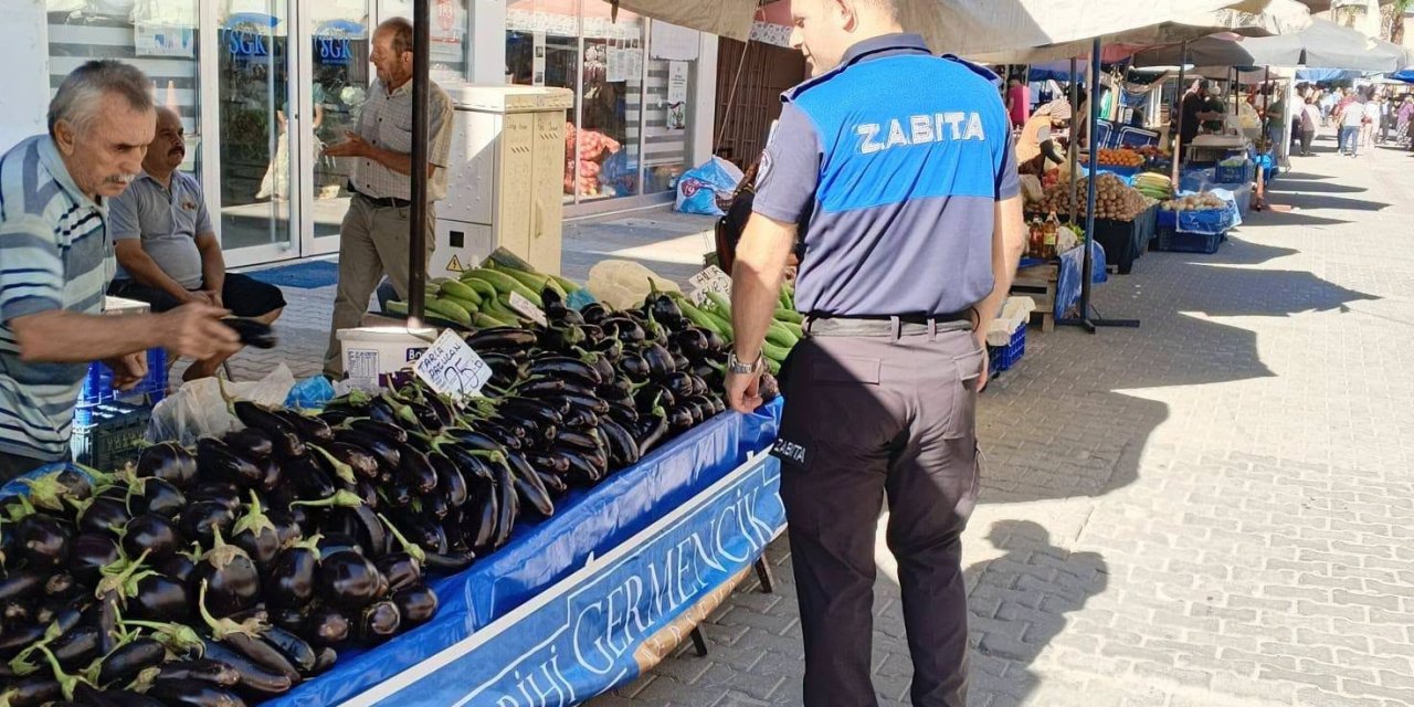 Germencik’te pazarda etiket denetimi