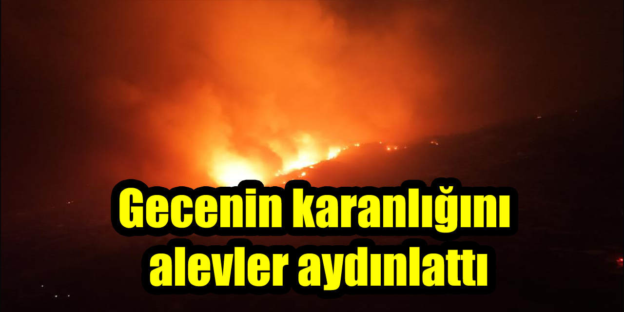 Gecenin karanlığını alevler aydınlattı: Yangın bölgesi havadan görüntülendi