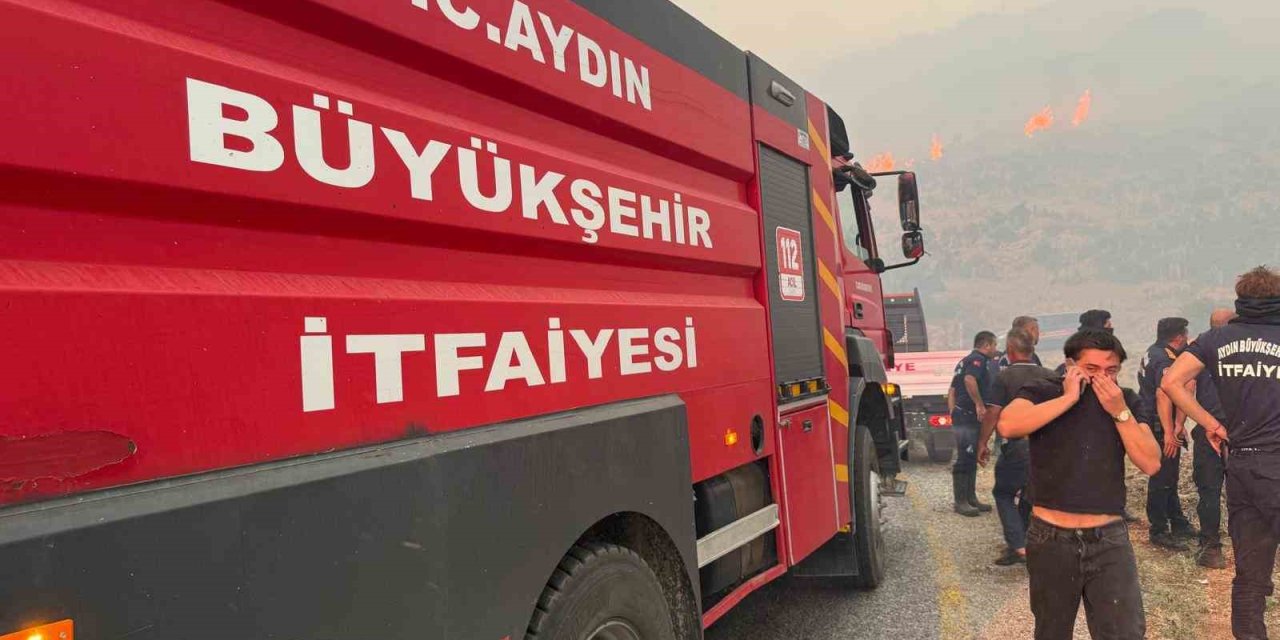 Aydın Büyükşehir Çine’de yangına müdahale ediyor