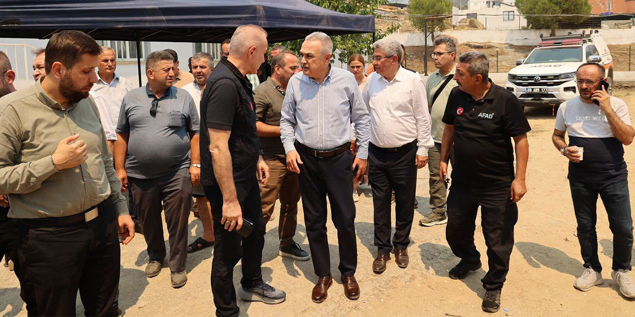 Mustafa Savaş Çine'deki yangın bölgesinde incelemelerde bulundu