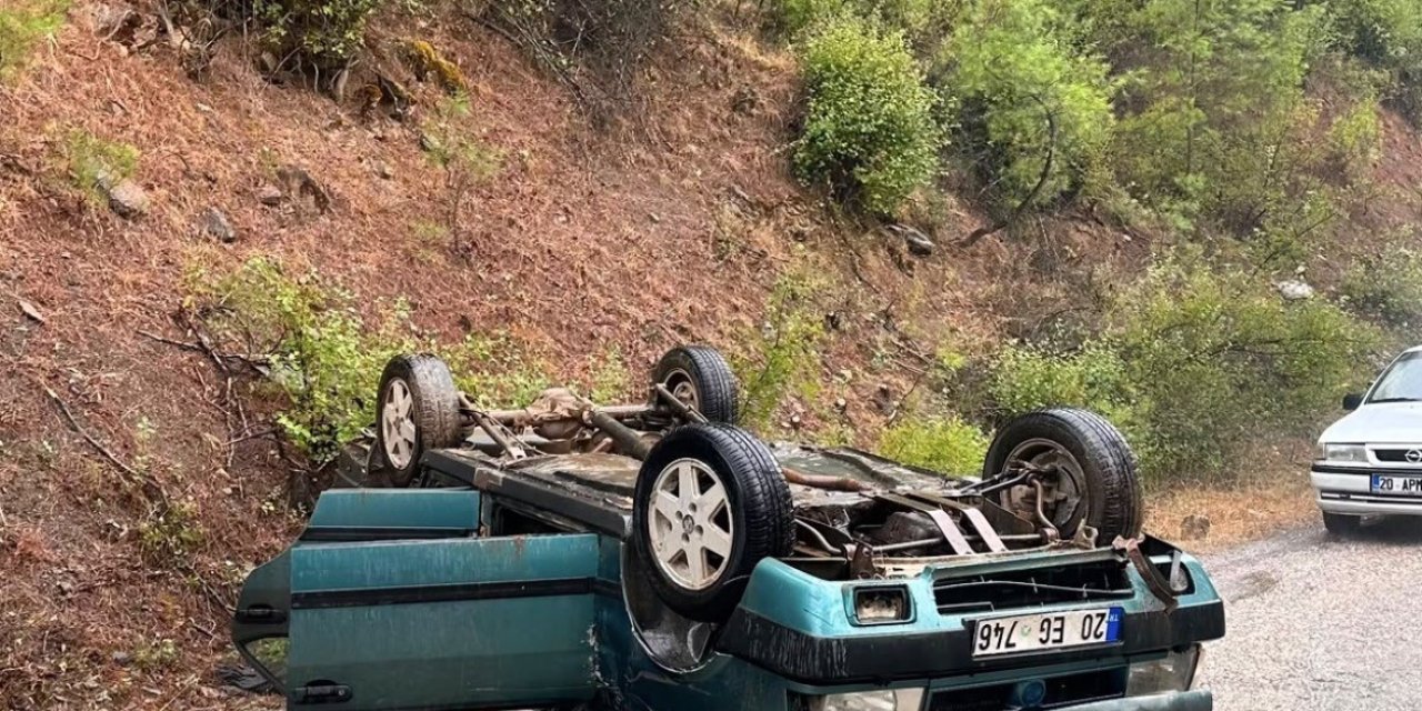 Takla atan otomobilde baba öldü, kızı yaralandı
