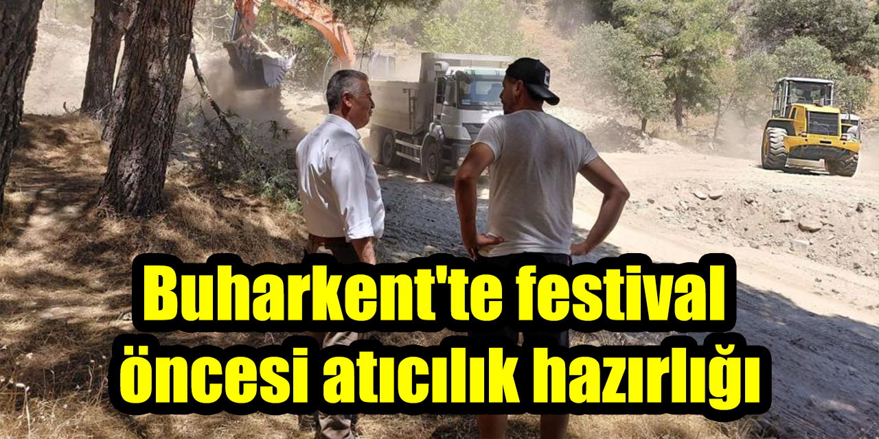 Buharkent'te festival öncesi atıcılık hazırlığı