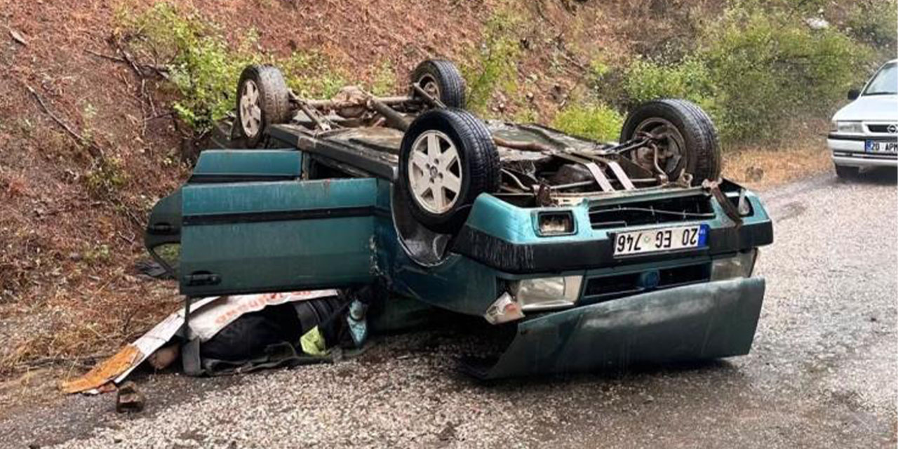 Takla atan otomobilde baba öldü, kızı yaralandı