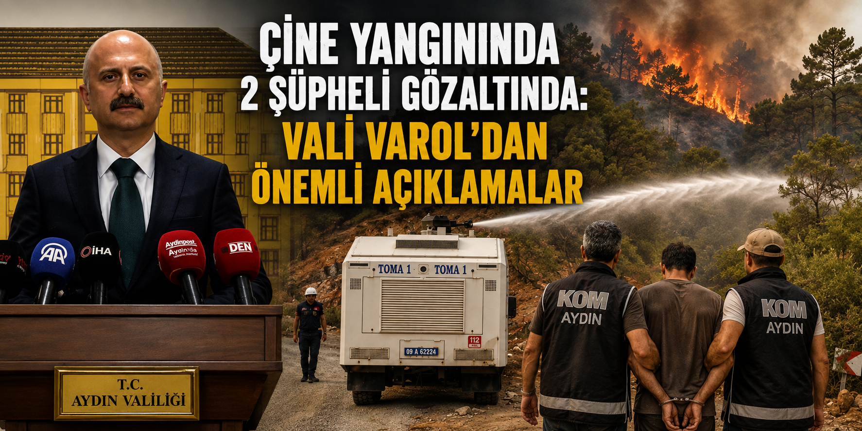 Çine yangınında 2 şüpheli gözaltında: Vali Varol'dan önemli açıklamalar