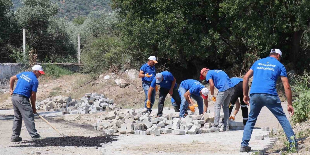 Bozdoğan Belediyesi Eymir Mahallesi’nde parke taşı döşeme çalışması tamamlandı