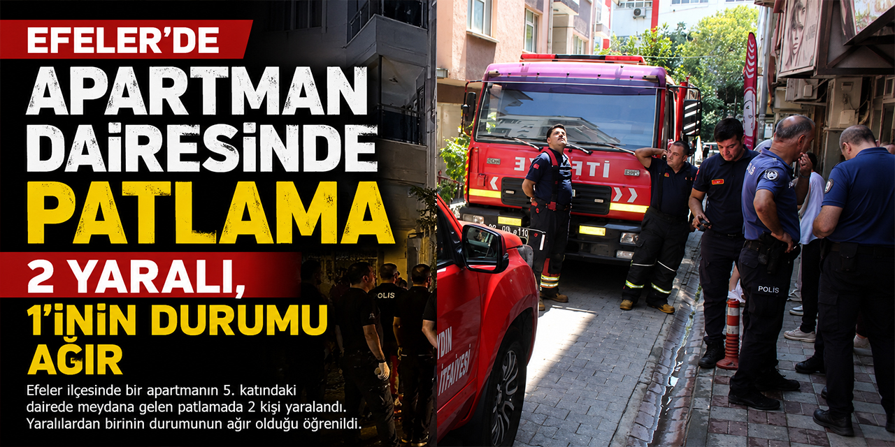 Efeler'de apartman dairesinde patlama: 2 yaralı, 1'inin durumu ağır