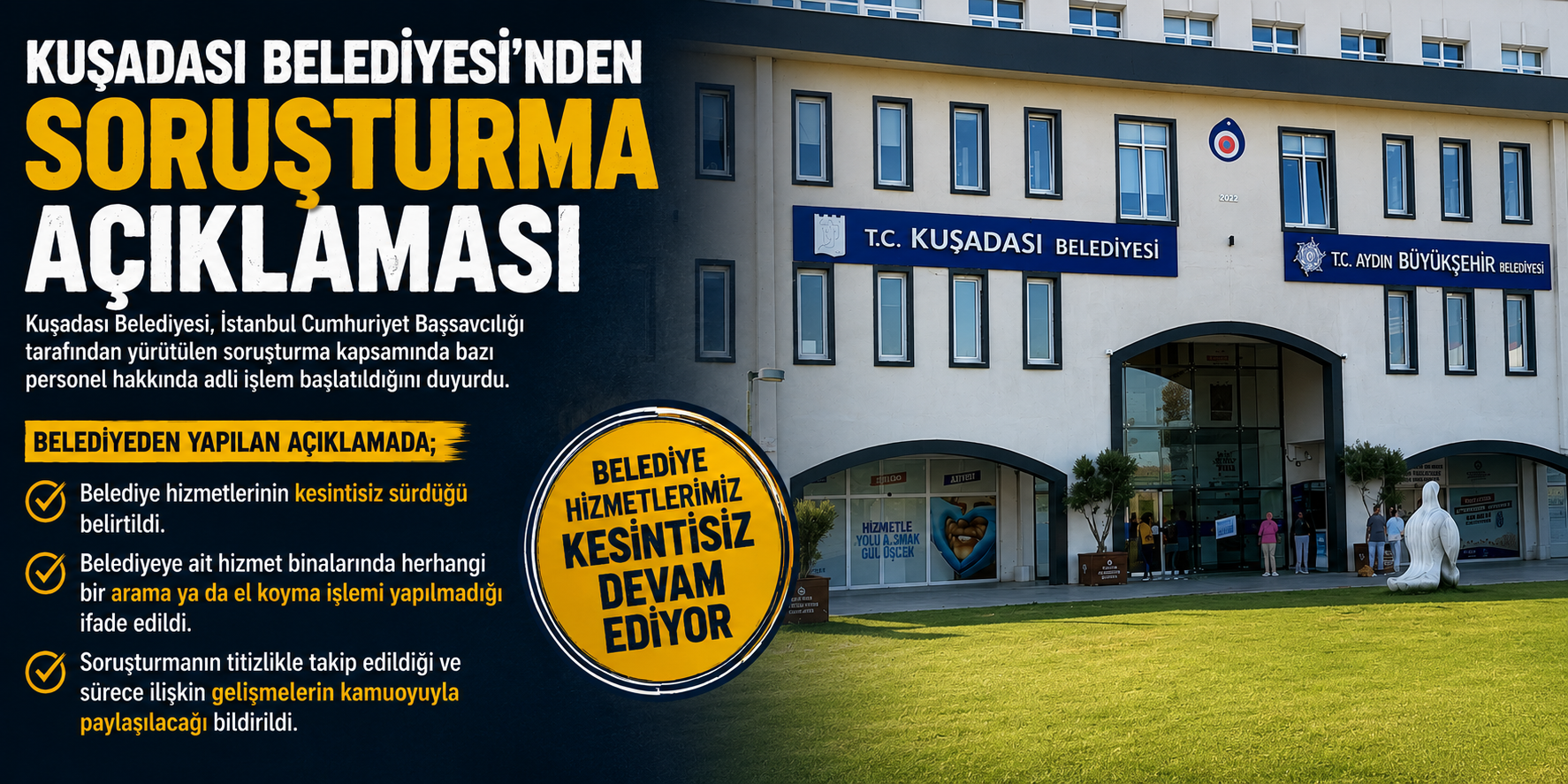 Kuşadası Belediyesi'nden soruşturma açıklaması