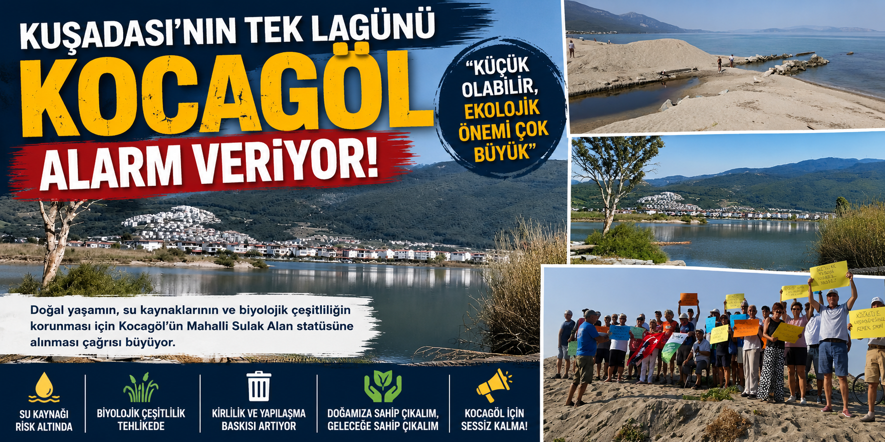 Kuşadası’nın tek lagünü Kocagöl alarm veriyor: “Küçük olabilir, ekolojik önemi çok büyük”