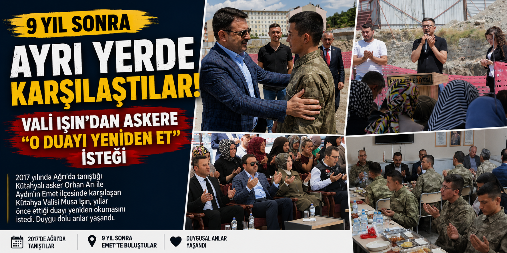 9 yıl sonra ayrı yerde karşılaştılar! Vali Işın’dan askere duygu dolu istek: “O duayı yeniden et”