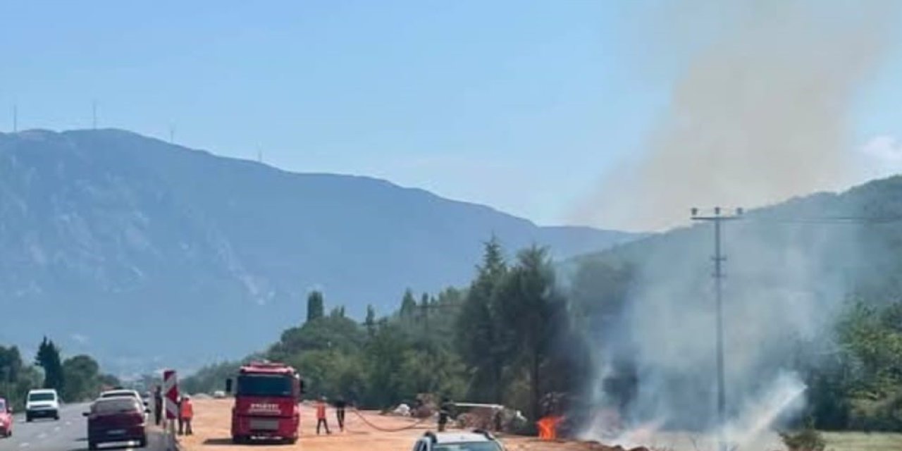 Menteşe’de otluk alanda çıkan yangın söndürüldü