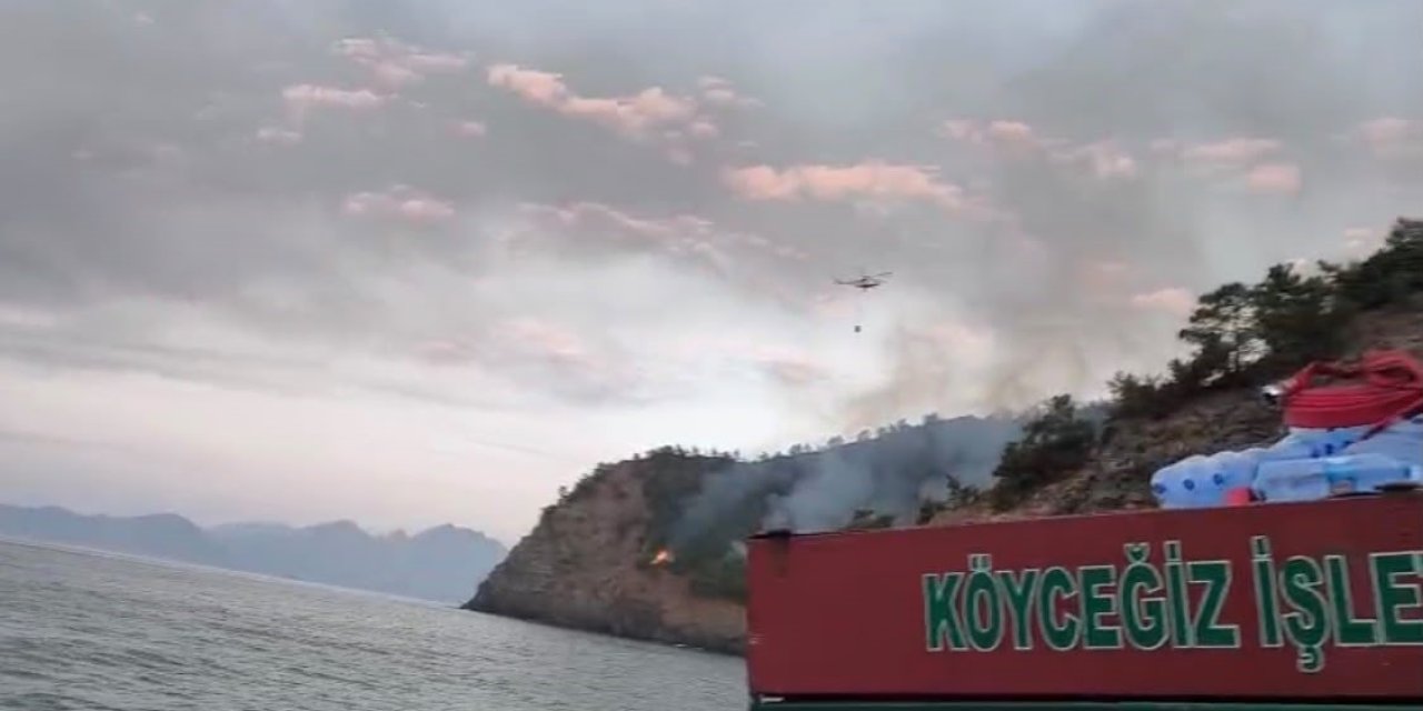 Marmaris’teki yangının enerjisi düşürüldü, ekiplerin mücadelesi sürüyor