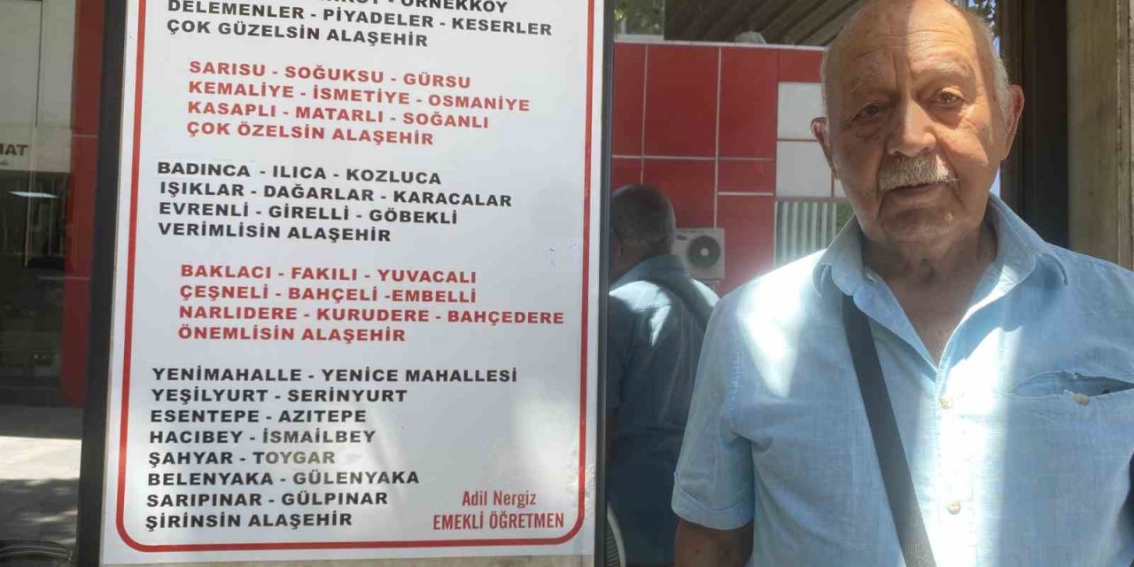 Emekli öğretmen, Alaşehir’in 51 mahallesini şiirde buluşturdu